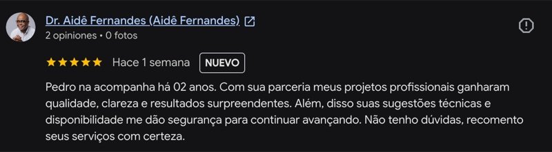 Avaliação no Google — Dr. Aidê Fernandes